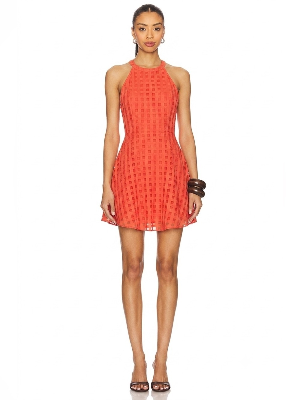 Lovers + Friends Coral Red Fit & Flare Mini Dress Size S NWOT